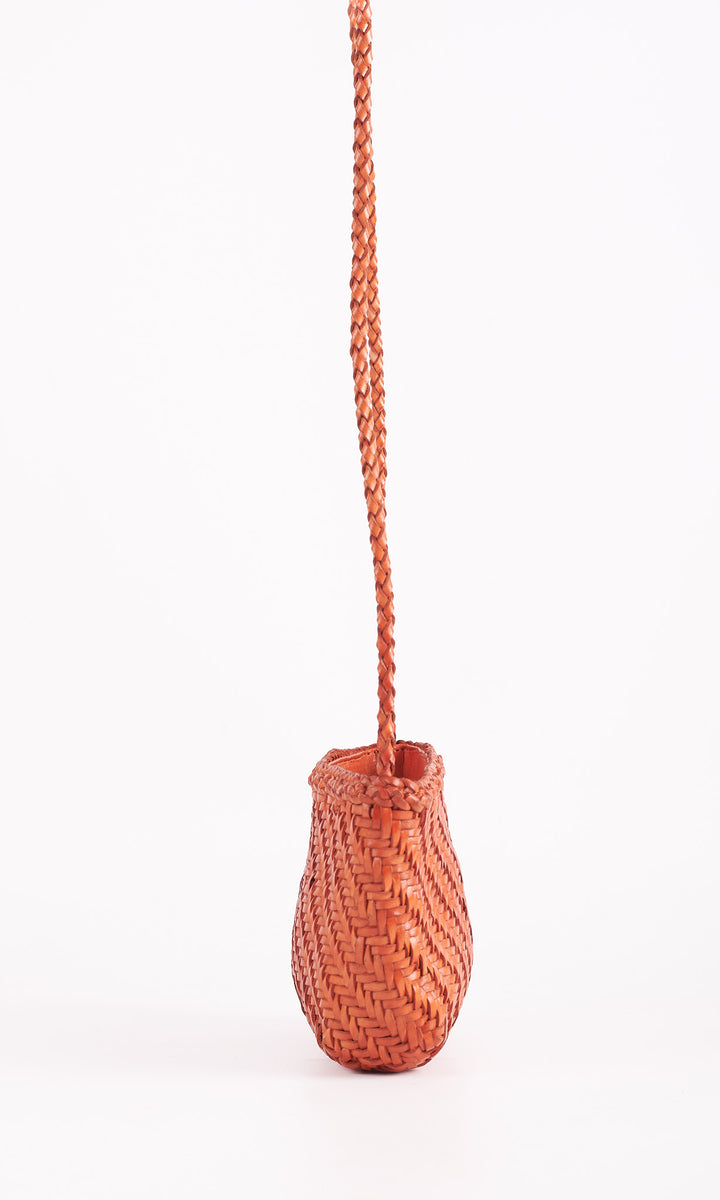 Woven Leather Crossbody Bag-Terracota