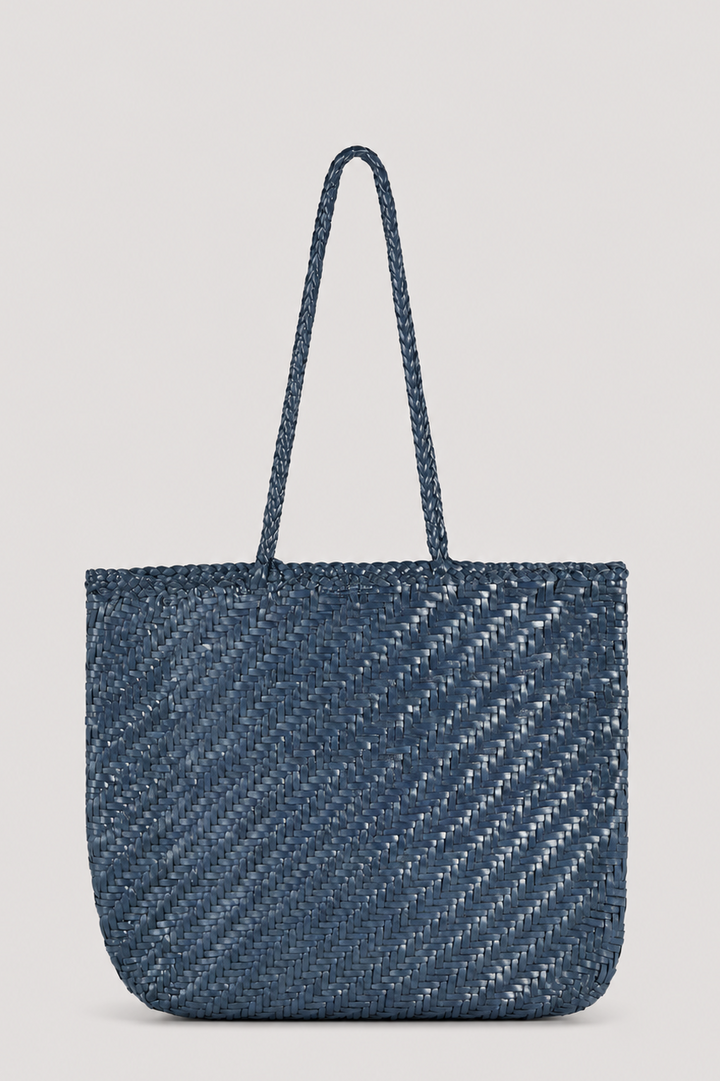 Borsa tote in pelle intrecciata - marrone chiaro