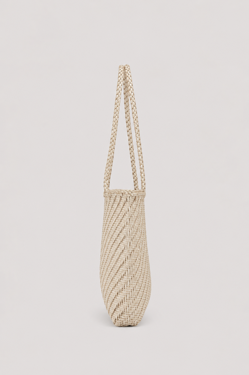 Borsa tote in pelle intrecciata - marrone chiaro