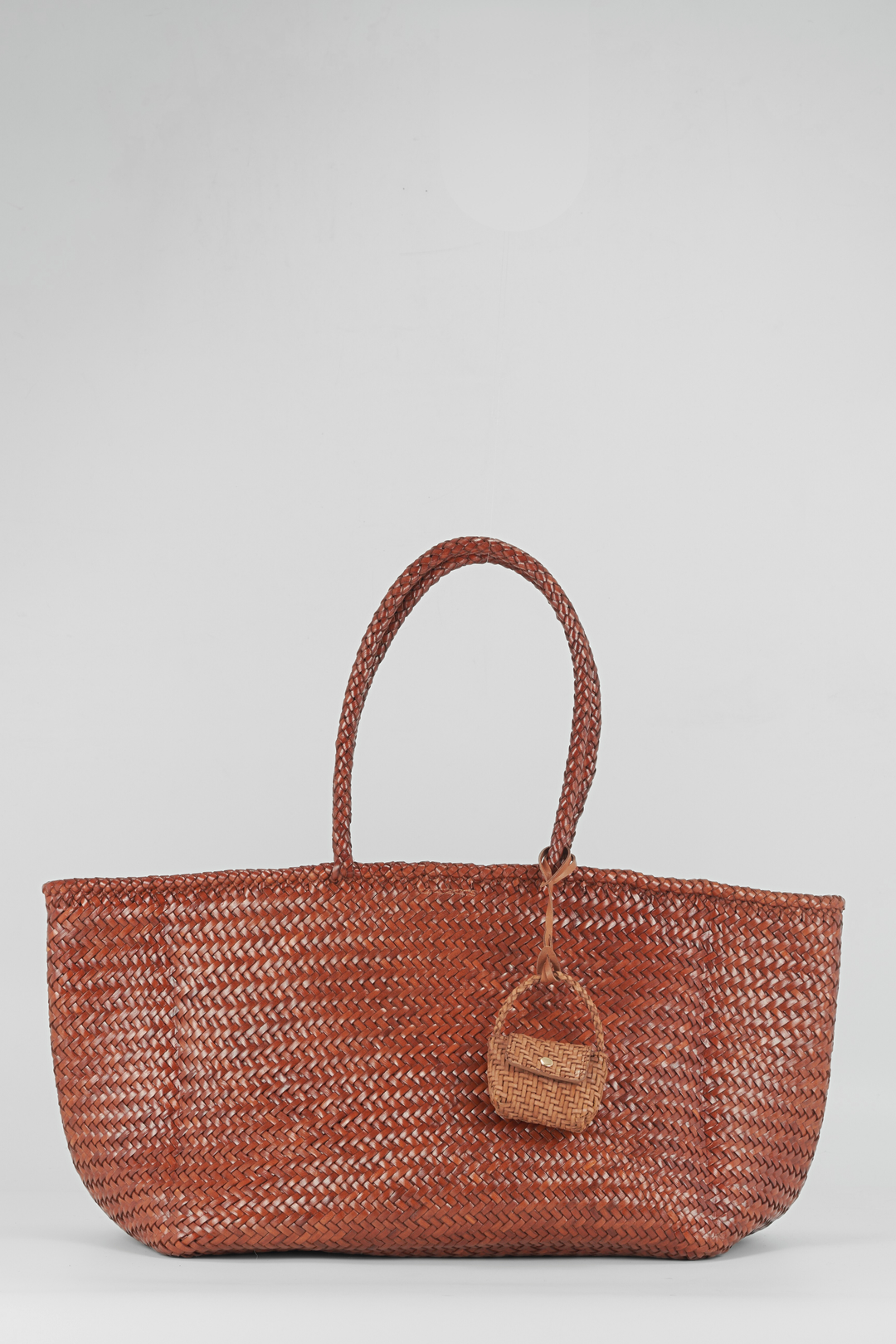 Mini Bag Charm with stud- Tan