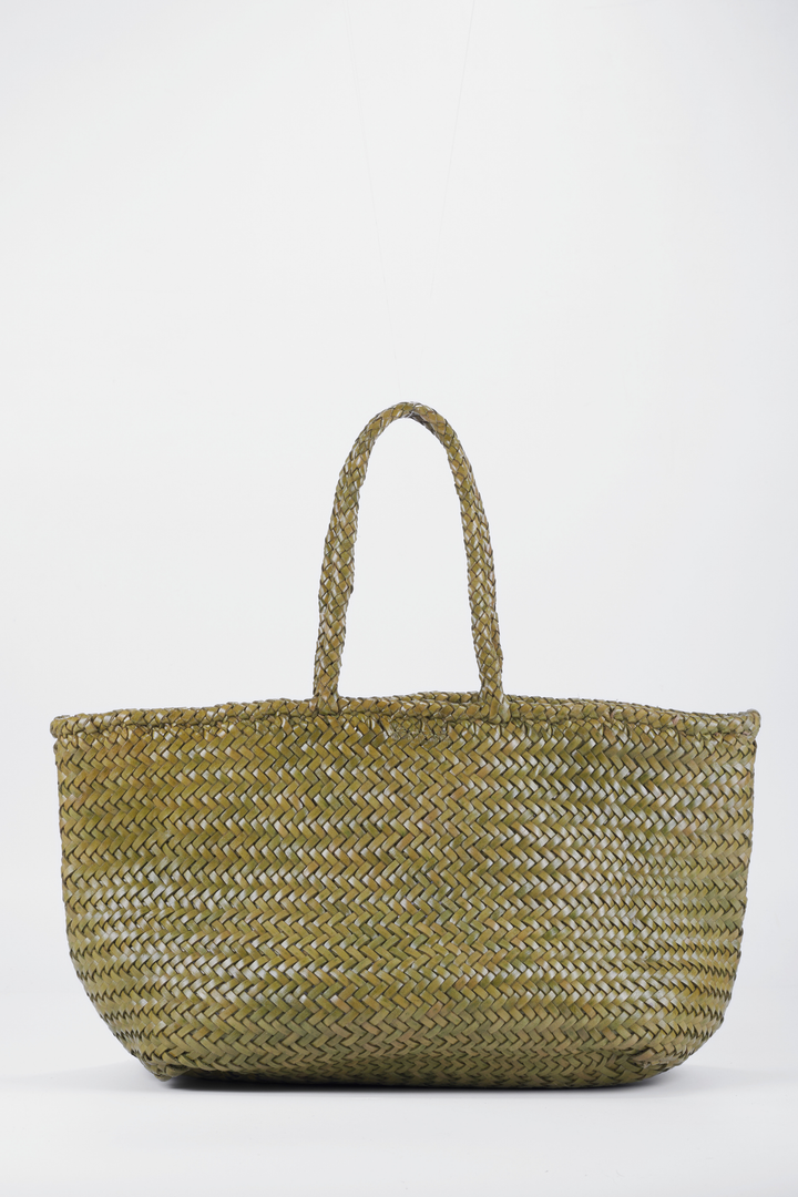 Amora Woven Shoulder Bag- Bamboo Green