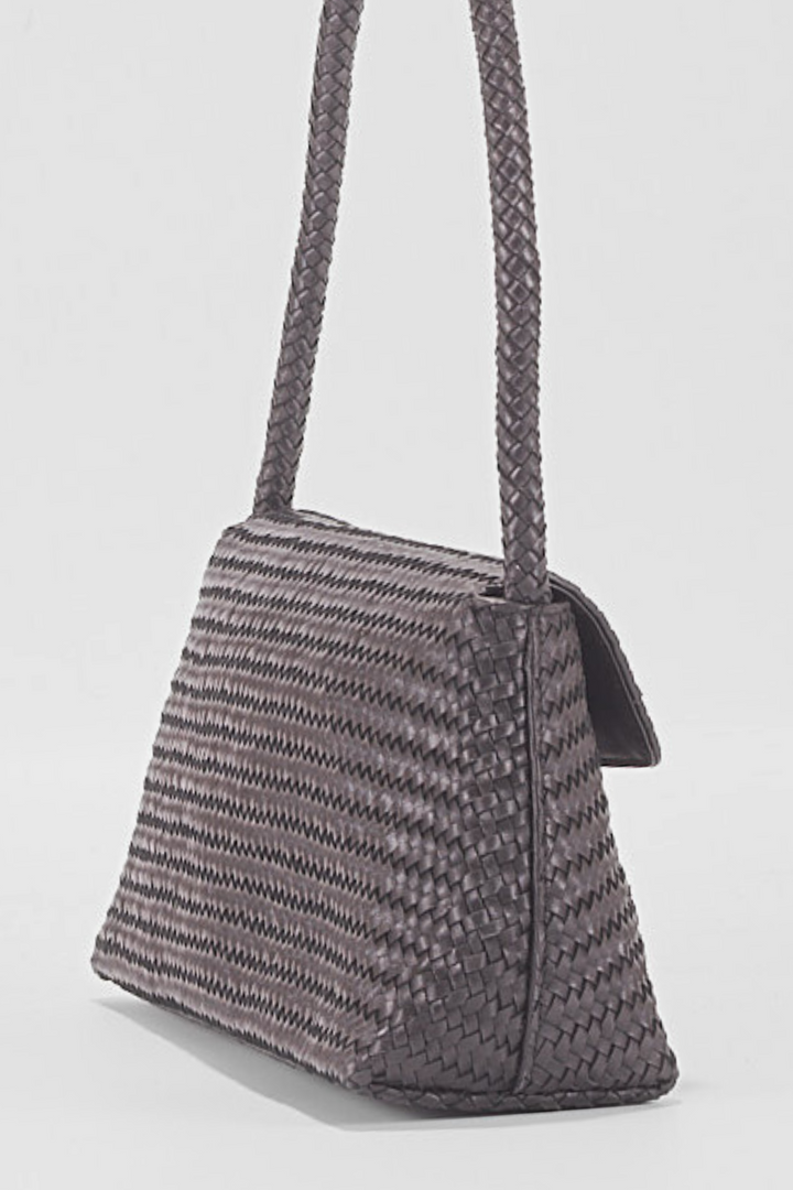 Simi Woven Leather Baguette Bag