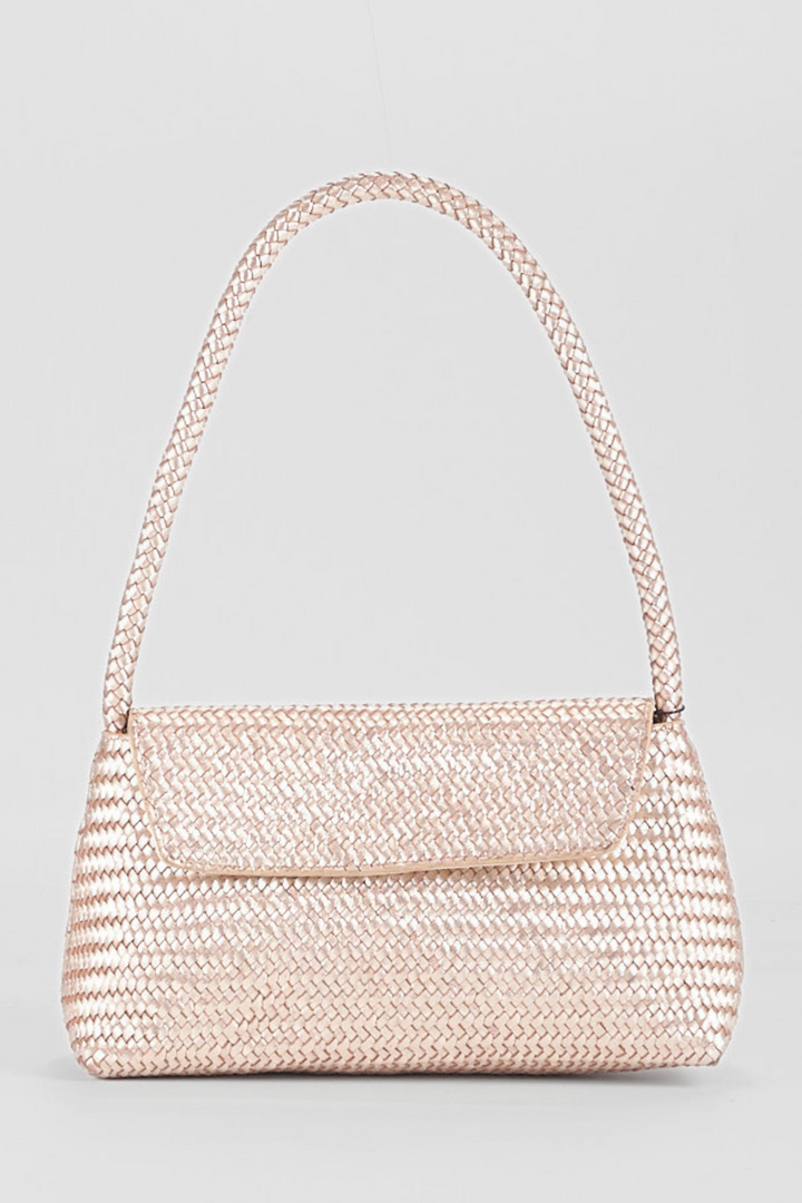 Simi Woven Leather Baguette Bag