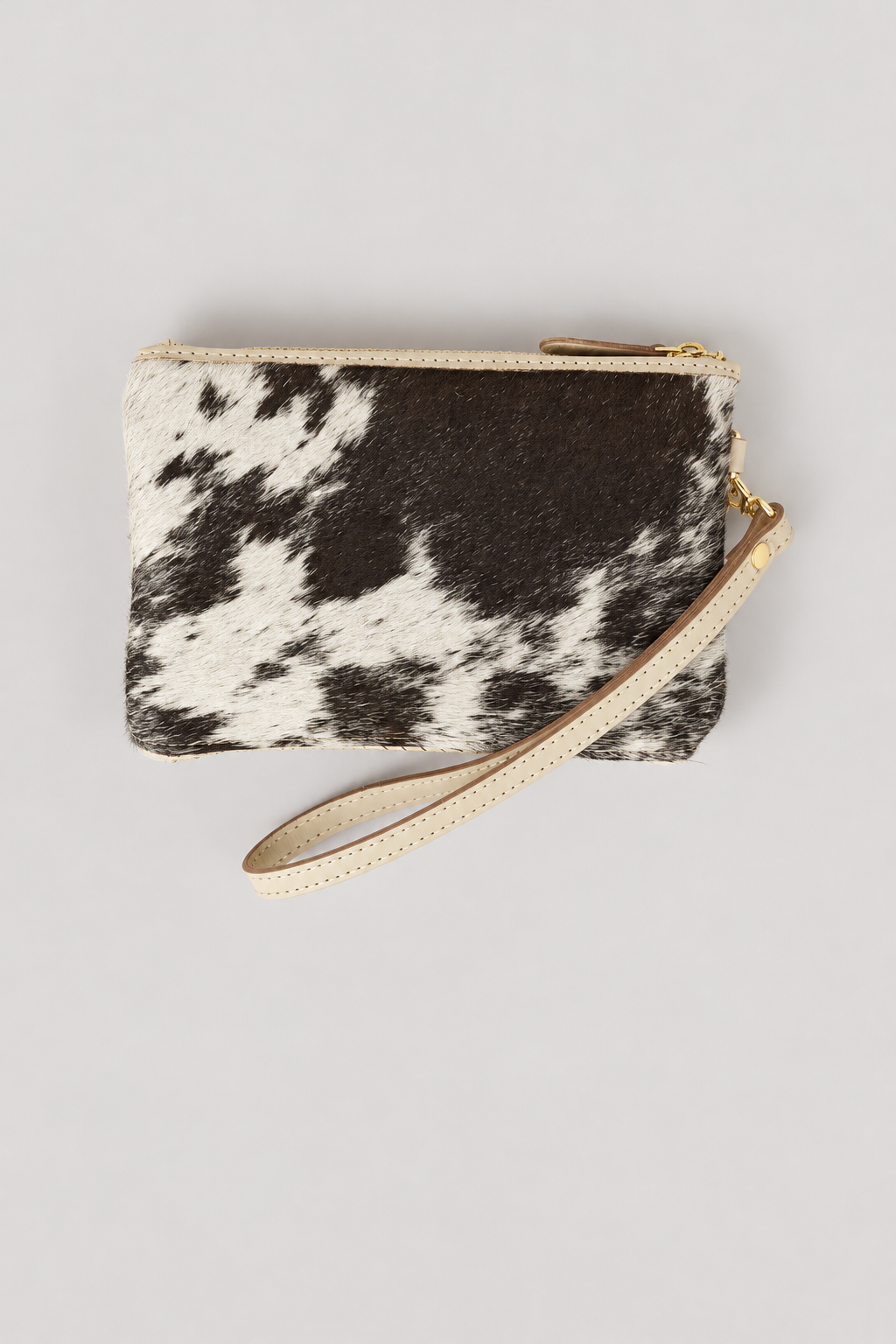 Hair-On Leather Wristlet Pouch