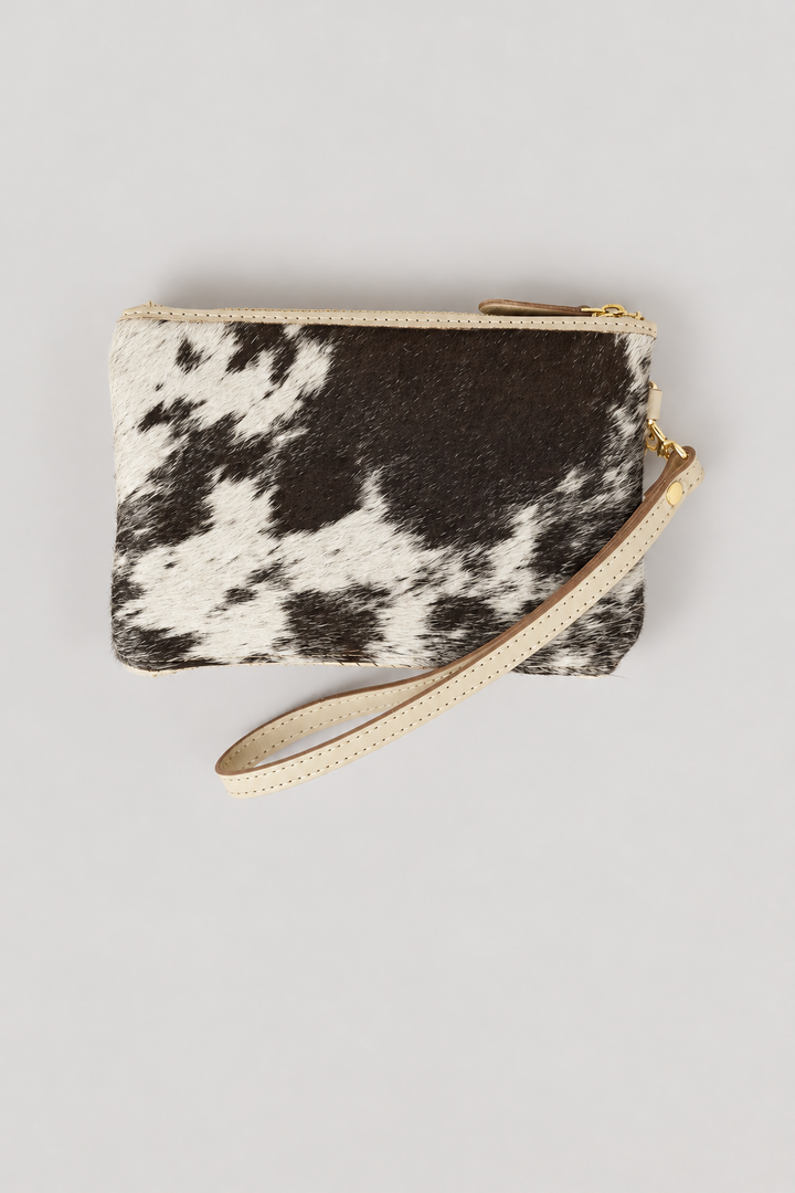 Hair-On Leather Wristlet Pouch