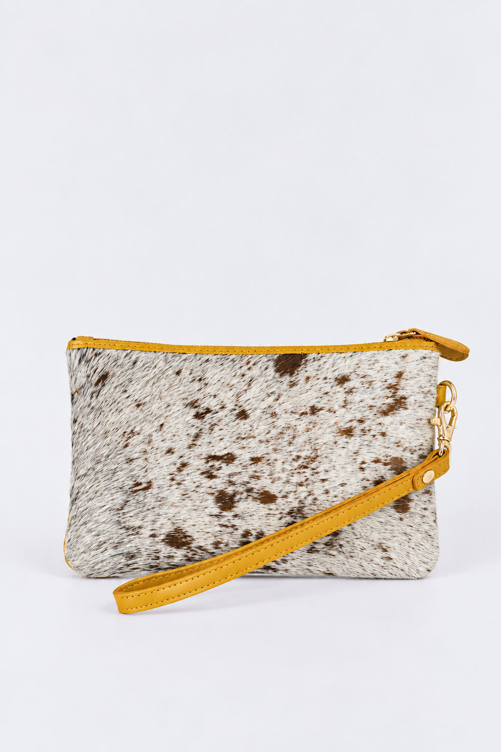 Hair-On Leather Wristlet Pouch
