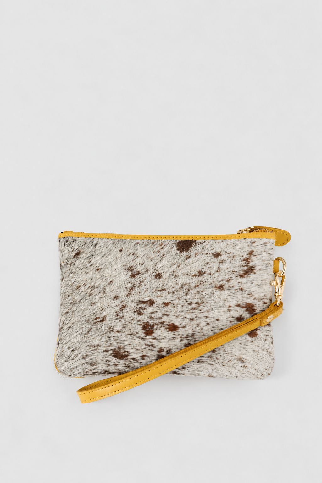 Hair-On Leather Wristlet Pouch