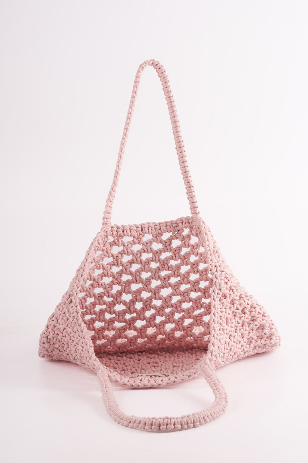 Crochet Cotton Tote Bag -Pink