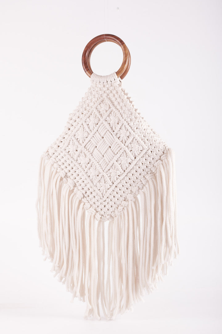 Coyote Cotton Macrame Clutch Bag