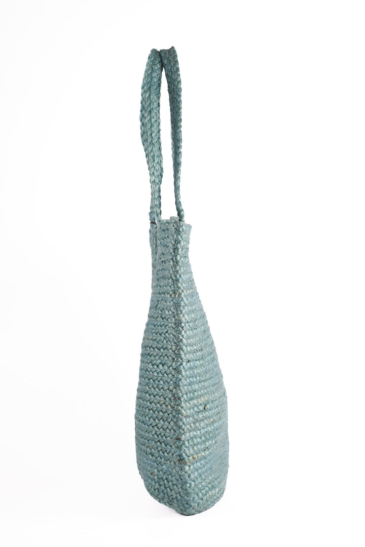 Shyla Soft Jute Tote Bag - Teal