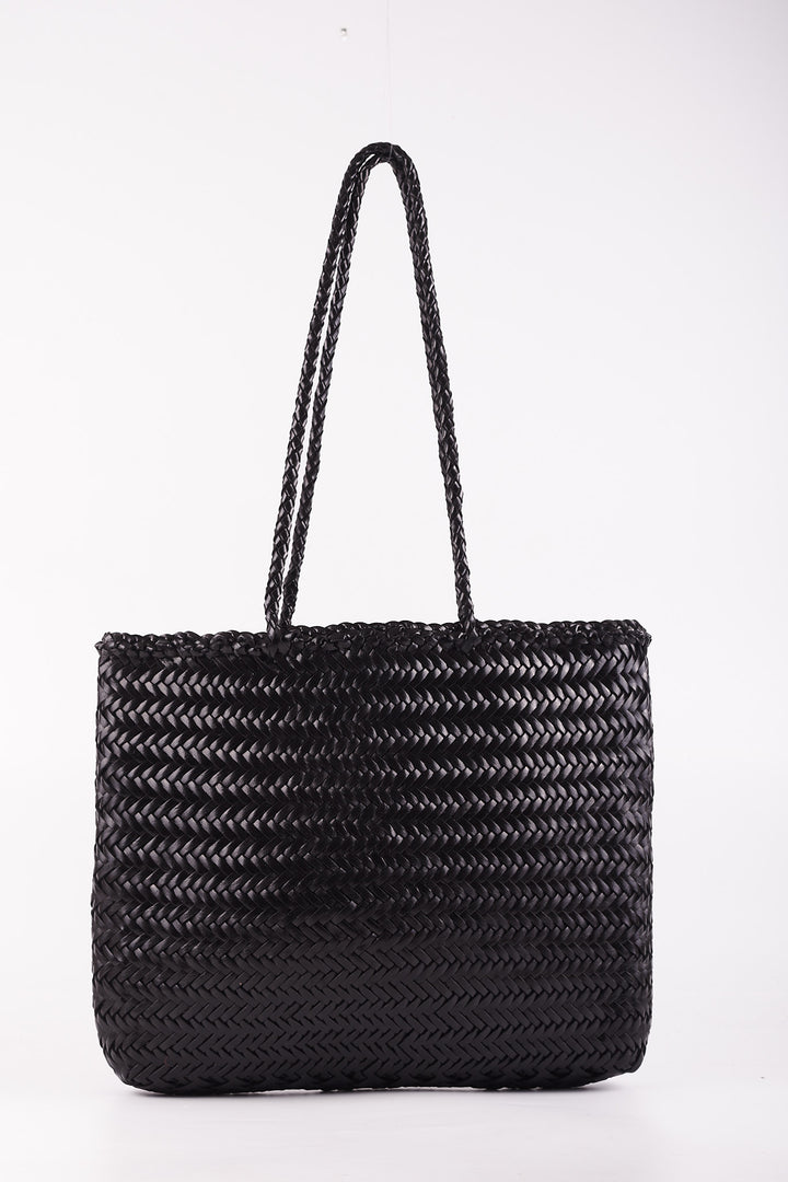 Anika Leather Tote Bag - Black