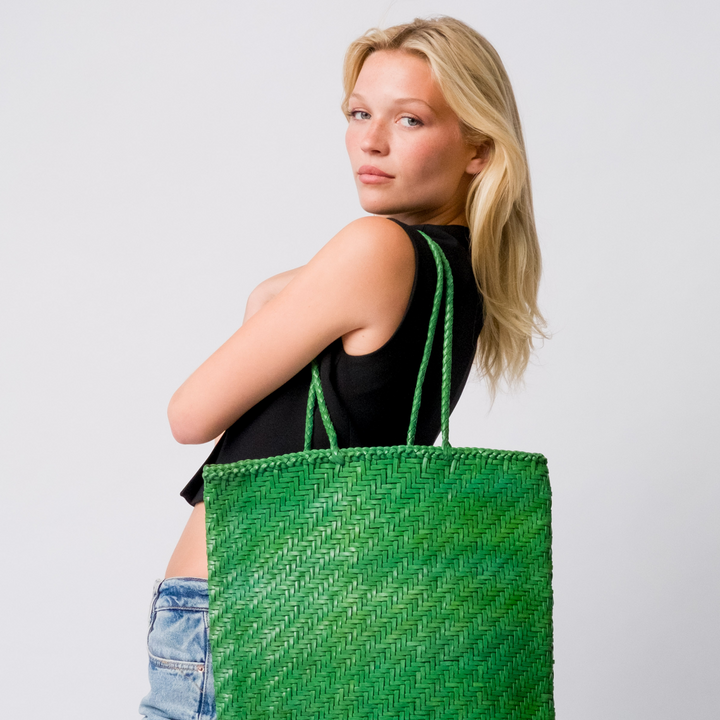 Large Leather Bag- Green