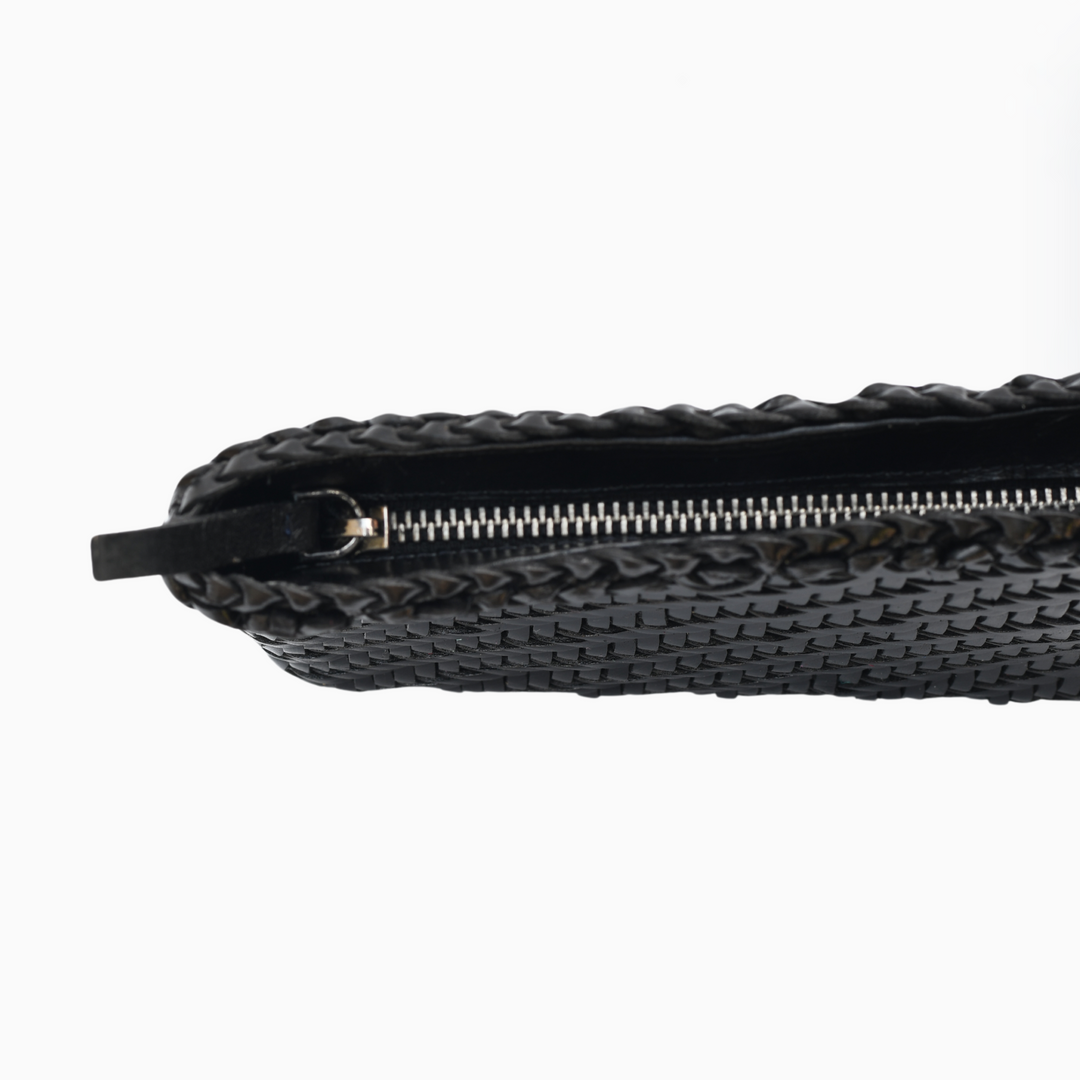 Leather Clutch Bag- Black