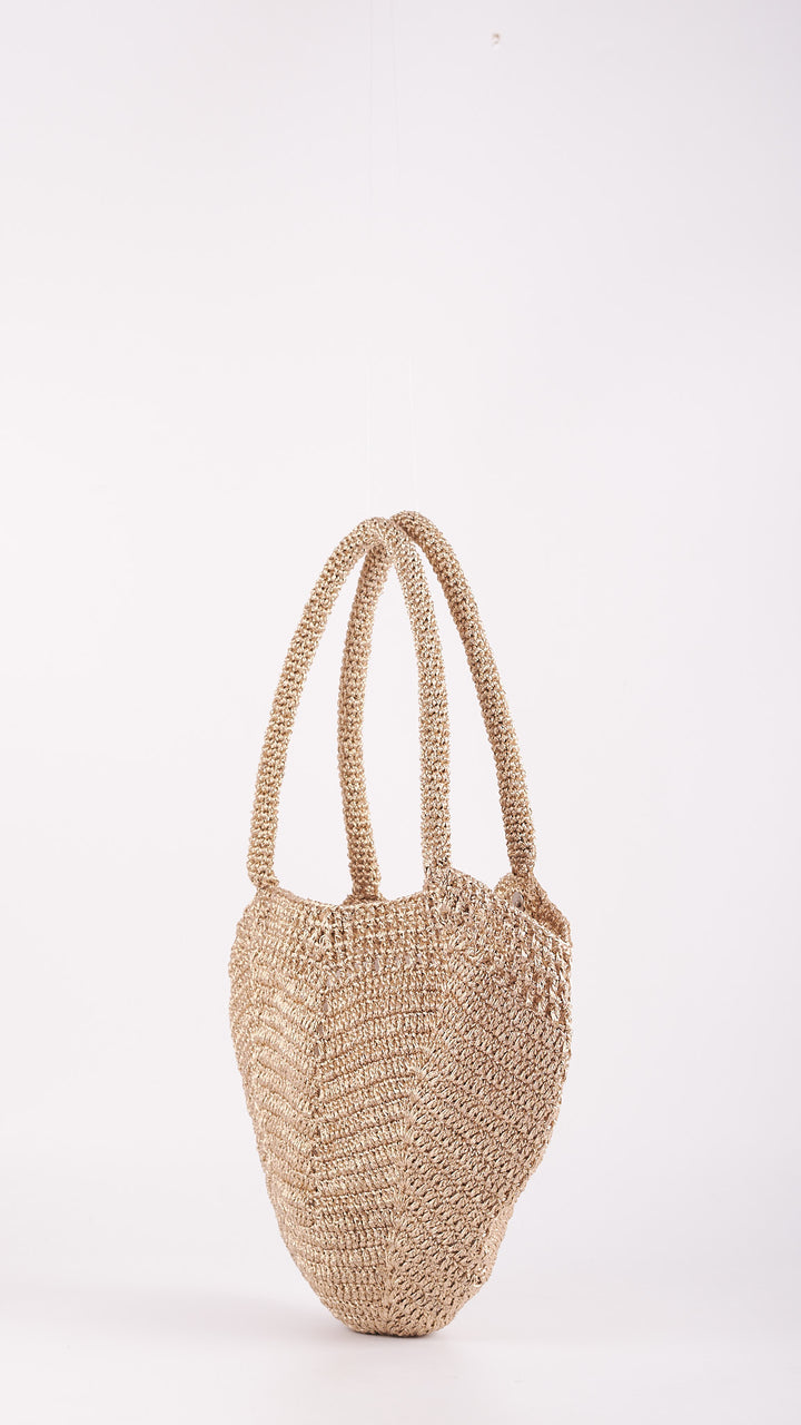 Gori Lurex Handbag- Metallic Gold