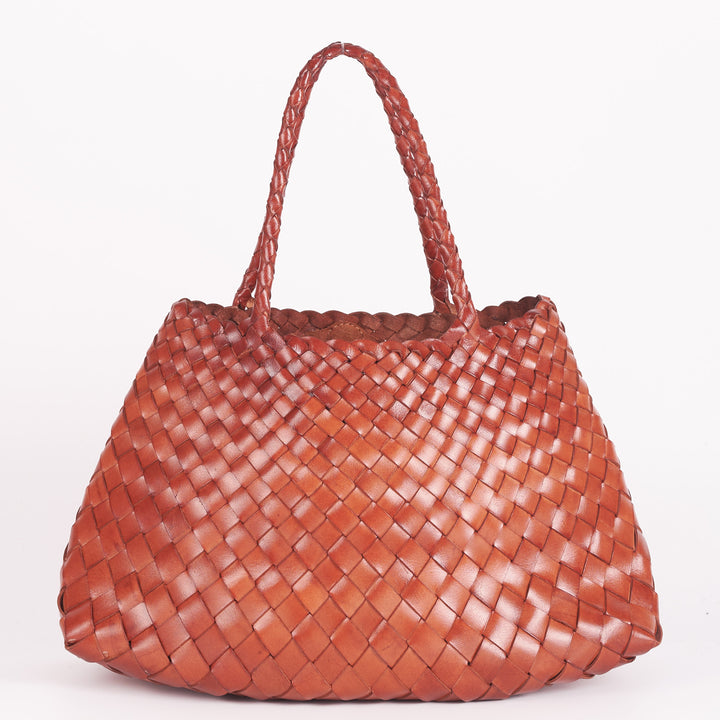 Selina Woven Hand Bag- Tan