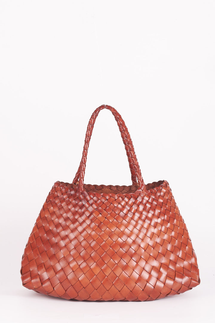 Selina Woven Hand Bag- Tan