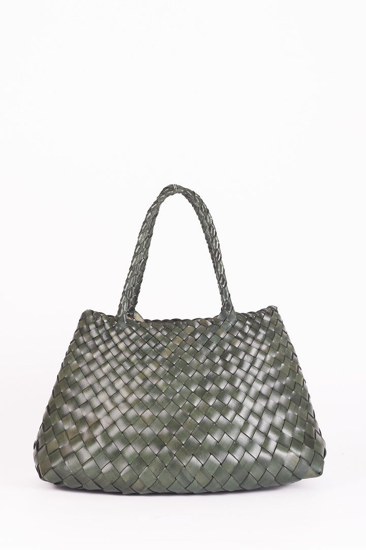 Selina Woven Hand Bag- Slate Green
