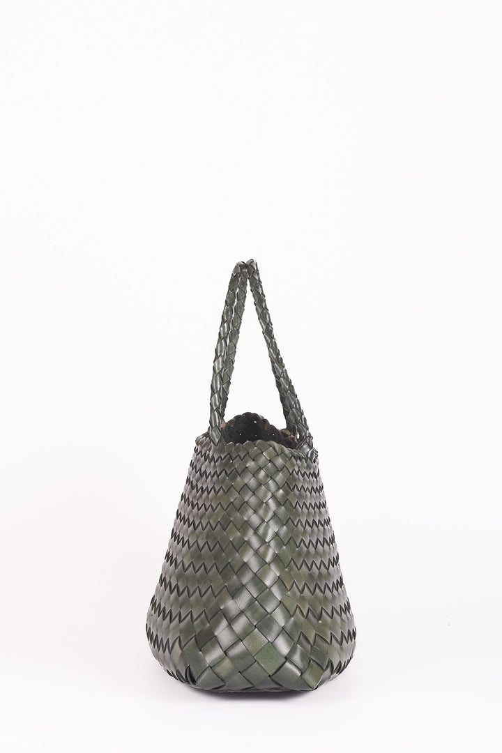 Selina Woven Hand Bag- Slate Green