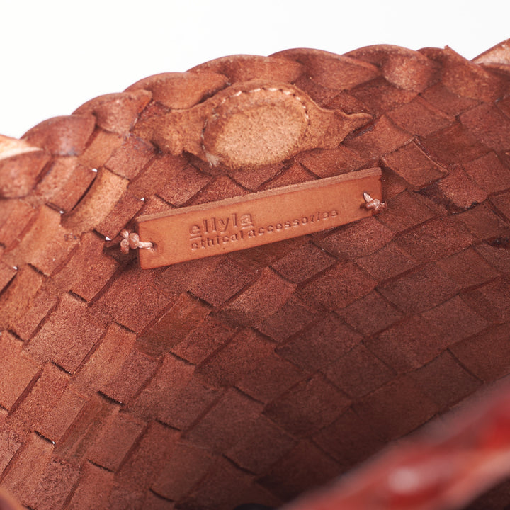 Selina Woven Hand Bag- Tan