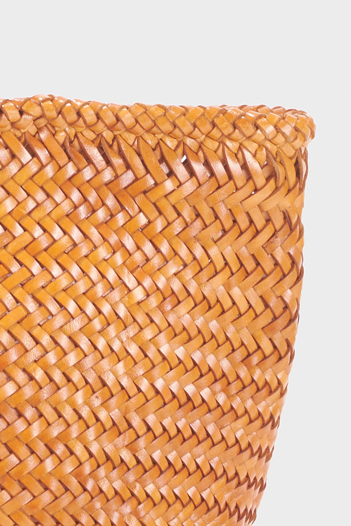 Amora Woven Shoulder Bag- Mustard