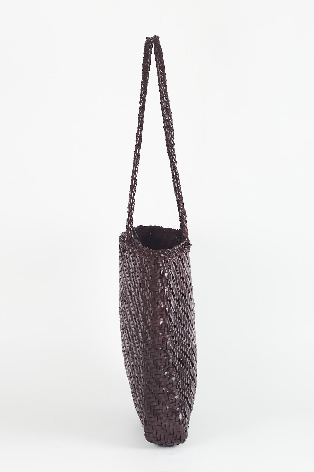Rhia Woven Leather Tote- Espresso