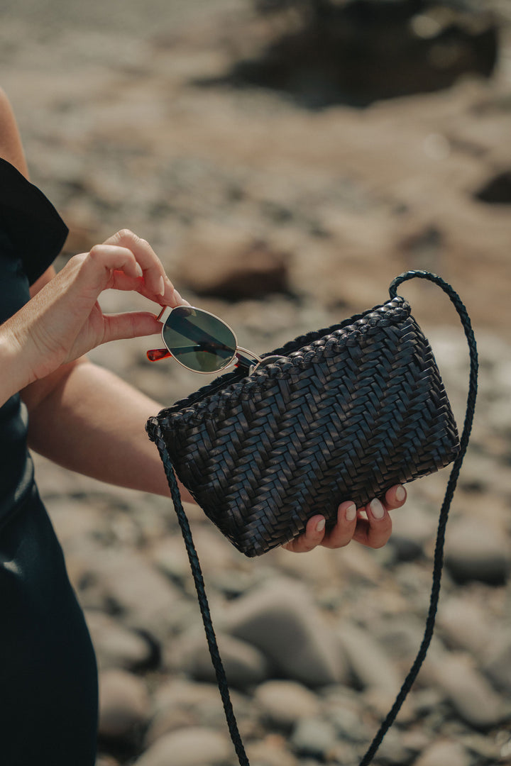 Sia Leather Crossbody - Black
