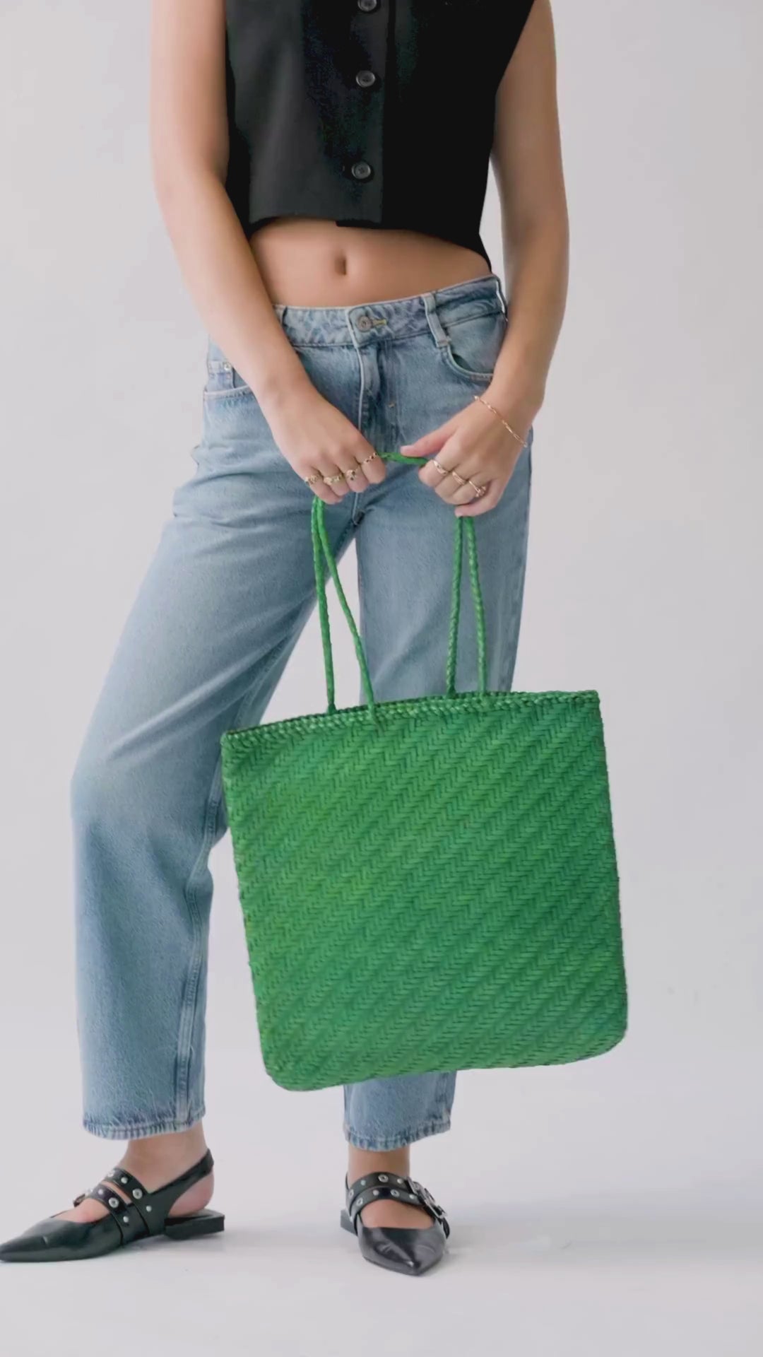 Large Leather Bag- Green