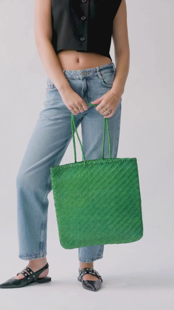 Large Leather Bag- Green