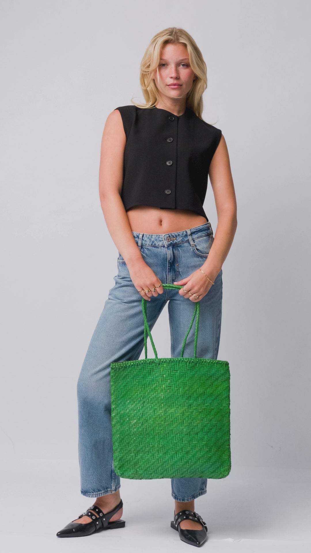 Large Leather Bag- Green