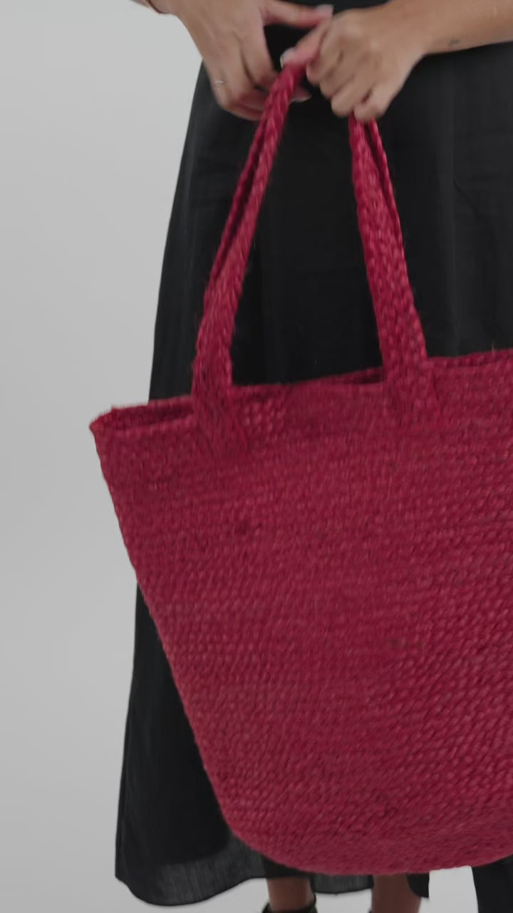 Shyla Soft Jute Bag - Red