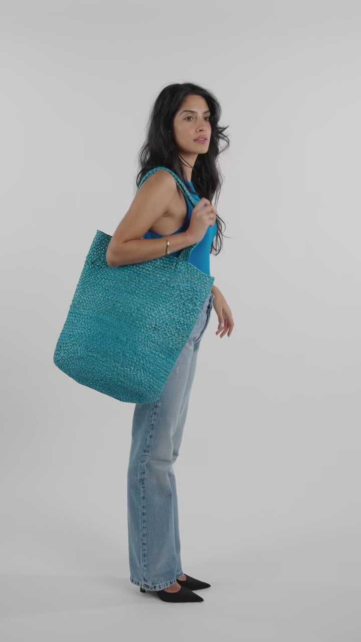 Shyla Soft Jute Bag - Blue