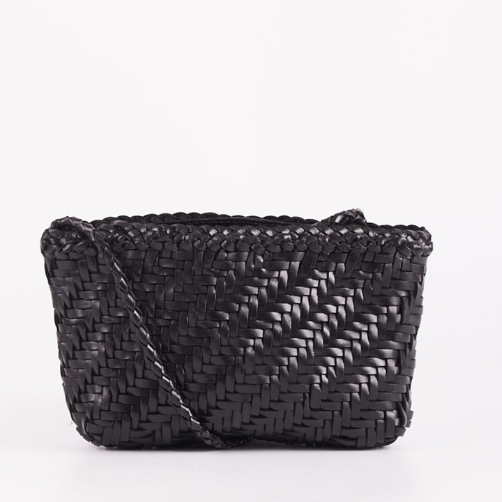 Sia Woven Leather Crossbody Bag