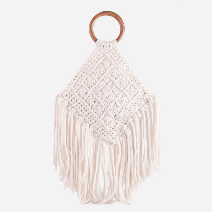 Coyote Cotton Macrame Clutch Bag