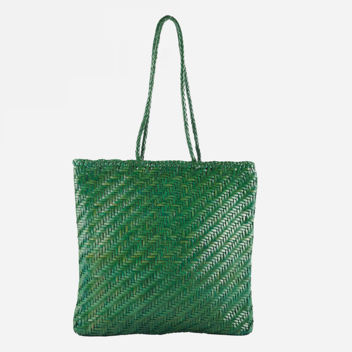 Rhia Large Leather Tote Emerald- with zipper- LAST FEW REMAINING