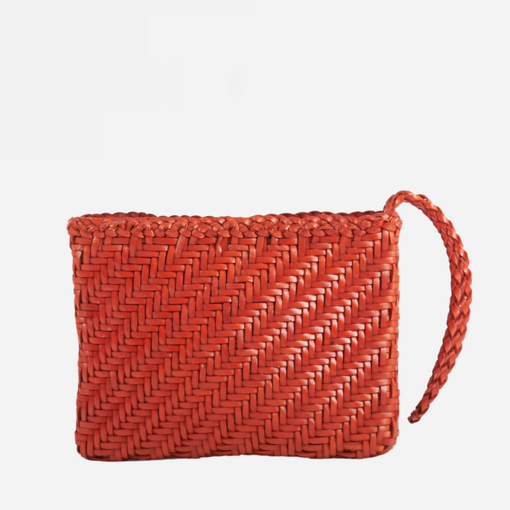 Woven Leather Clutch Bag